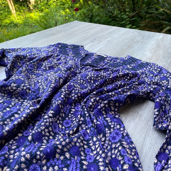 Ulla Johnson Purple Peasant Blouse Sz 6 Floral Cottagecore Boho Whimsygoth - Picture 12 of 15